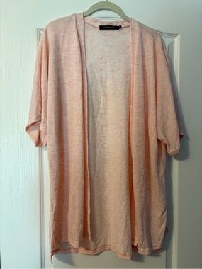 Market & Spruce Light Pink Heather Open Cardigan